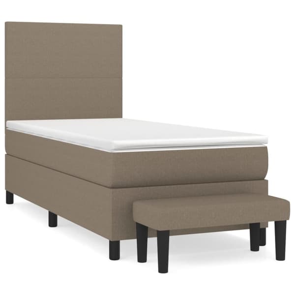 vidaXL Ramsäng med madrass taupe 100x200 cm tyg