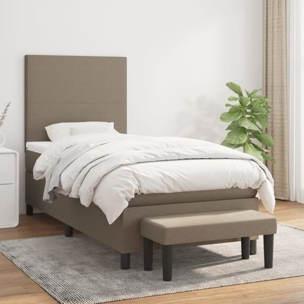 vidaXL Ramsäng med madrass taupe 100x200 cm tyg