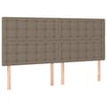 Miniatyrbild 6 av 7: vidaXL Ramsäng med madrass taupe 180x200 cm tyg