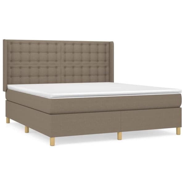 vidaXL Ramsäng med madrass taupe 180x200 cm tyg