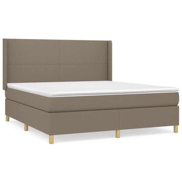 vidaXL Ramsäng med madrass taupe 180x200 cm tyg