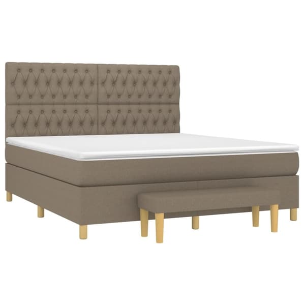 vidaXL Ramsäng med madrass taupe 180x200 cm tyg