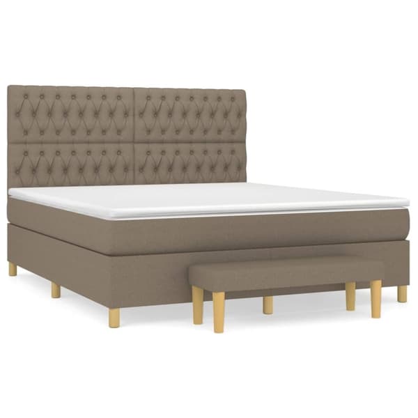 vidaXL Ramsäng med madrass taupe 180x200 cm tyg