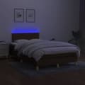 Miniatyrbild 4 av 8: vidaXL Ramsäng med madrass & LED mörkbrun 120x200 cm tyg
