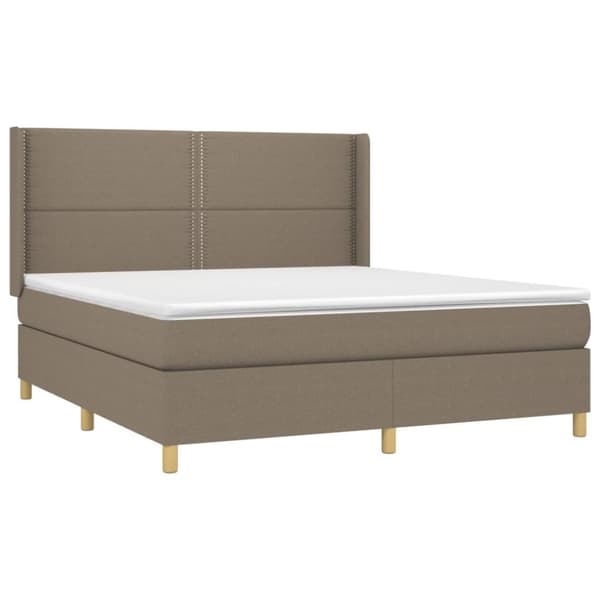 vidaXL Ramsäng med madrass taupe 180x200 cm tyg