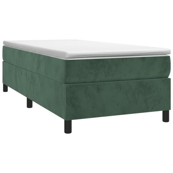 vidaXL Ramsäng med madrass mörkgrön 80x200 cm sammet