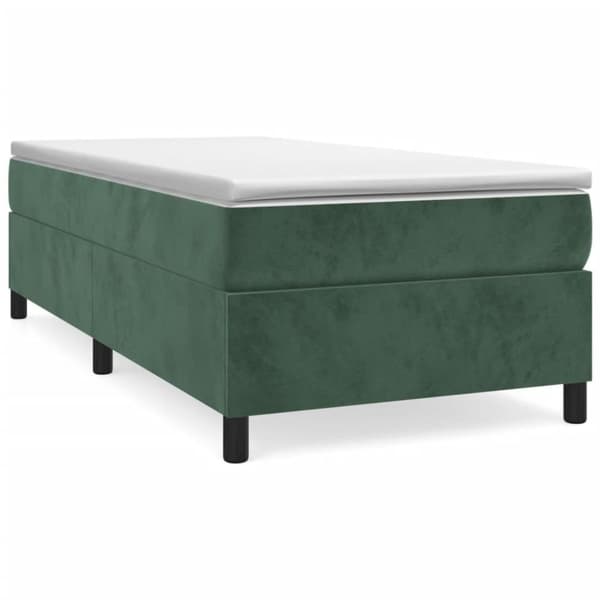 vidaXL Ramsäng med madrass mörkgrön 80x200 cm sammet