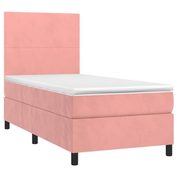 vidaXL Ramsäng med madrass rosa 80x200 cm sammet