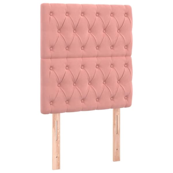 vidaXL Ramsäng med madrass rosa 80x200 cm sammet