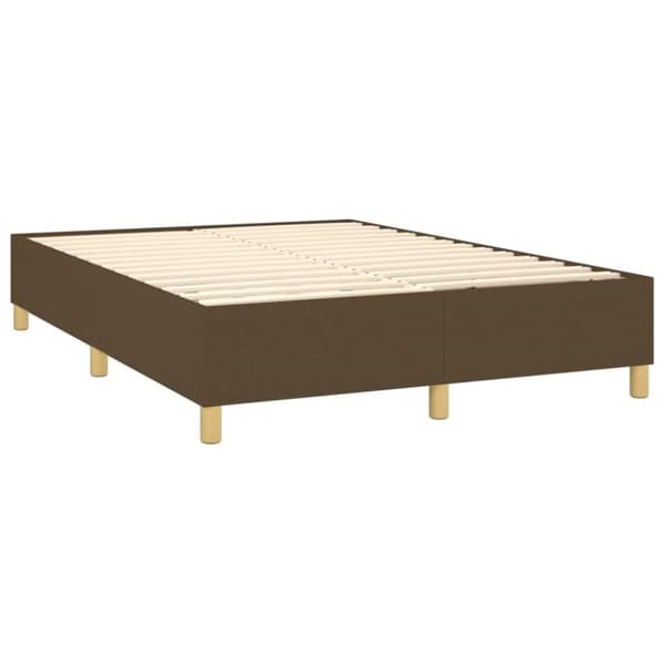 vidaXL Ramsäng med madrass mörkbrun 140x200 cm tyg