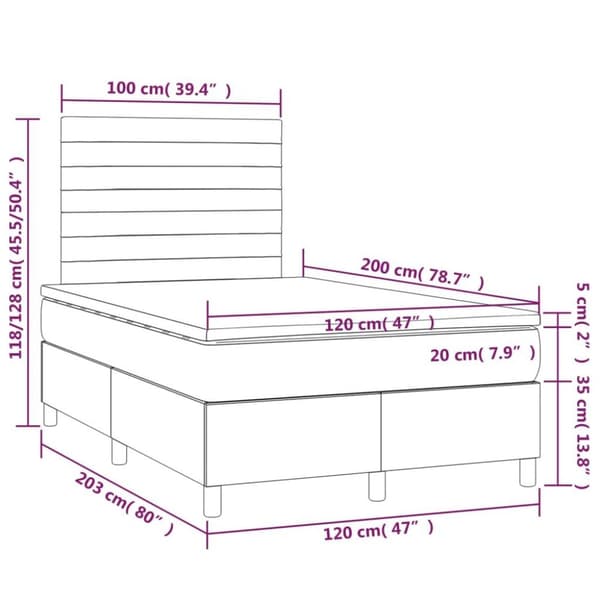 vidaXL Ramsäng med madrass mörkgrön 120x200 cm sammet