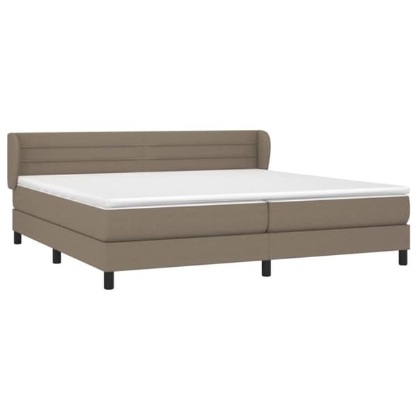 vidaXL Ramsäng med madrass taupe 200x200 cm tyg