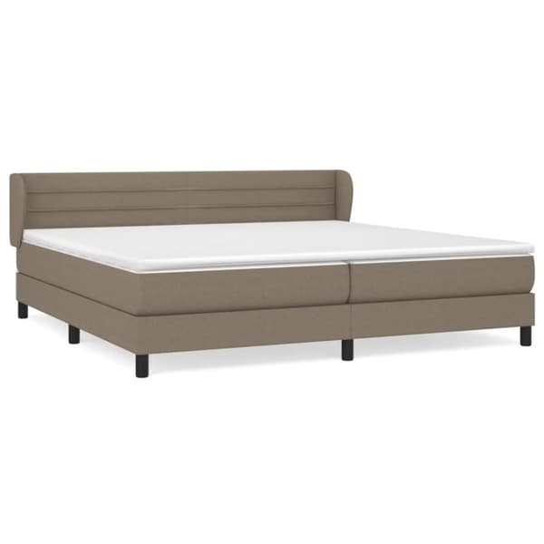 vidaXL Ramsäng med madrass taupe 200x200 cm tyg