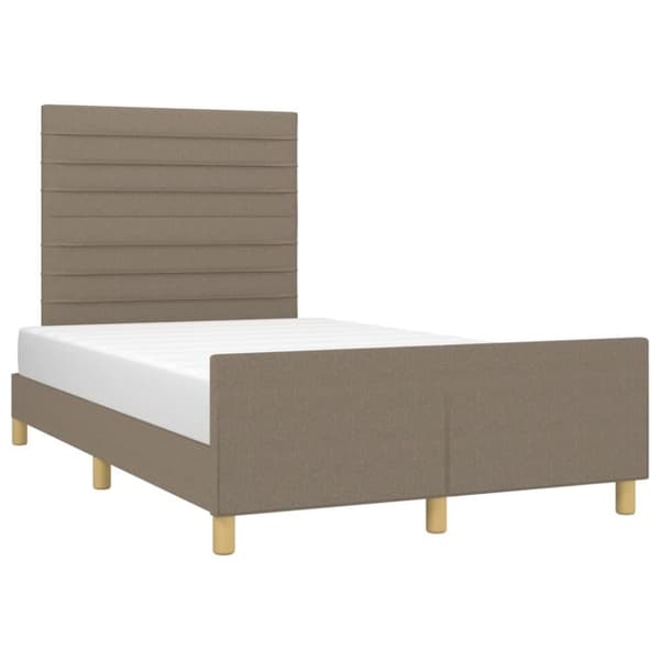 vidaXL Sängram med huvudgavel taupe 120x200 cm tyg