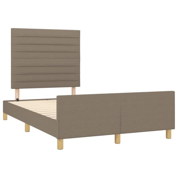vidaXL Sängram med huvudgavel taupe 120x200 cm tyg