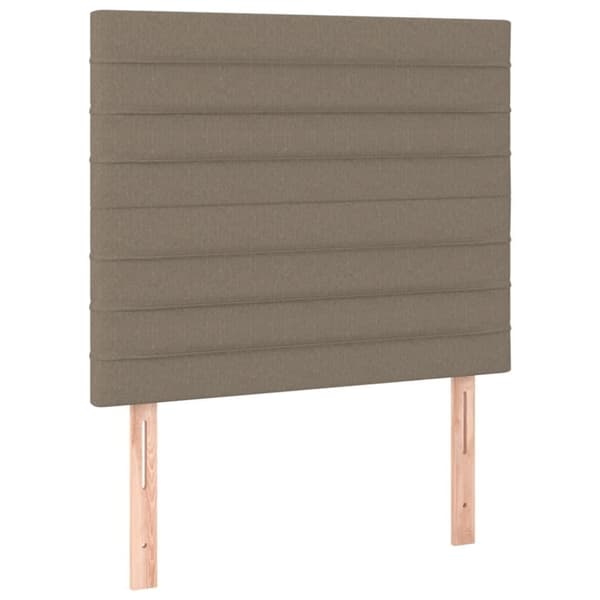 vidaXL Sängram med huvudgavel taupe 120x200 cm tyg