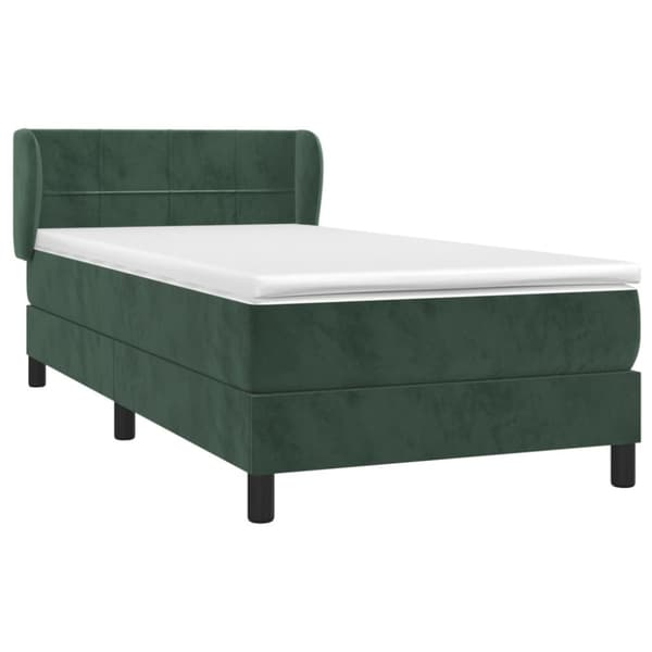 vidaXL Ramsäng med madrass mörkgrön 100x200 cm sammet