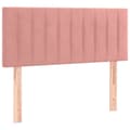 Miniatyrbild 6 av 7: vidaXL Ramsäng med madrass rosa 100x200 cm sammet
