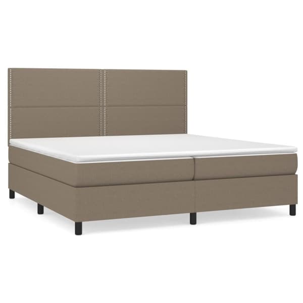 vidaXL Ramsäng med madrass taupe 200x200 cm tyg