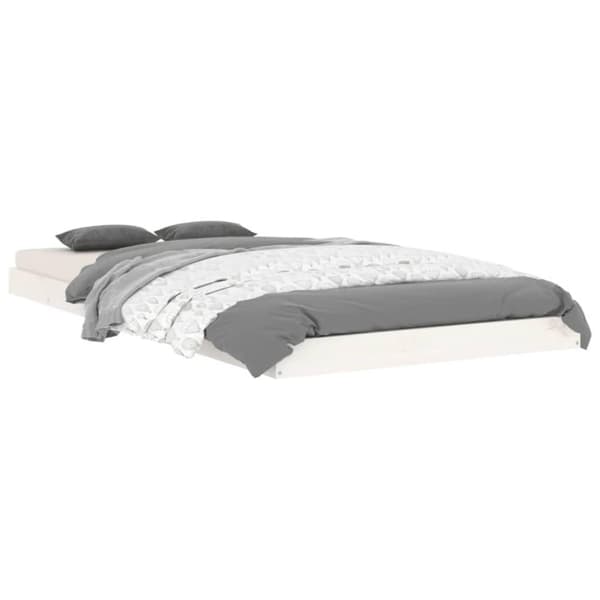 vidaXL Sängram 90x190 cm massiv furu vit