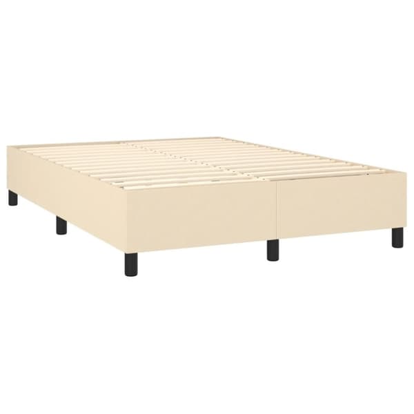 vidaXL Ramsäng med madrass gräddvit 140x190 cm tyg