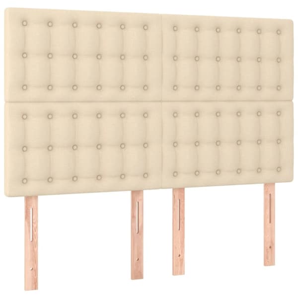 vidaXL Ramsäng med madrass gräddvit 140x190 cm tyg