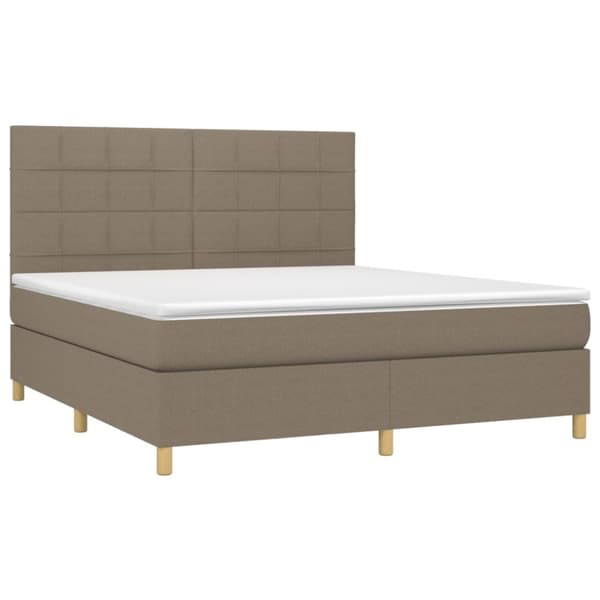 vidaXL Ramsäng med madrass taupe 180x200 cm tyg