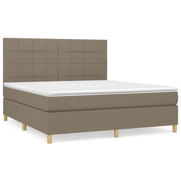 vidaXL Ramsäng med madrass taupe 180x200 cm tyg