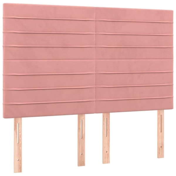 vidaXL Ramsäng med madrass rosa 140x190 cm sammet