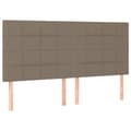 Miniatyrbild 6 av 7: vidaXL Ramsäng med madrass taupe 180x200 cm tyg