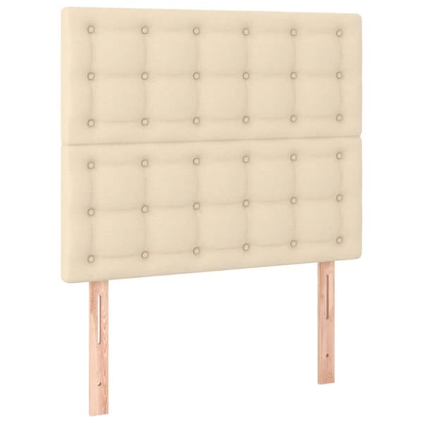vidaXL Ramsäng med madrass gräddvit 90x200 cm tyg
