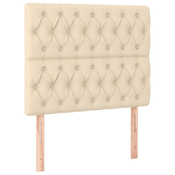 vidaXL Ramsäng med madrass gräddvit 90x190 cm tyg