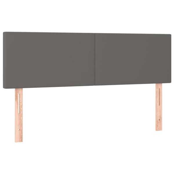 vidaXL Ramsäng med madrass grå 140x200 cm konstläder