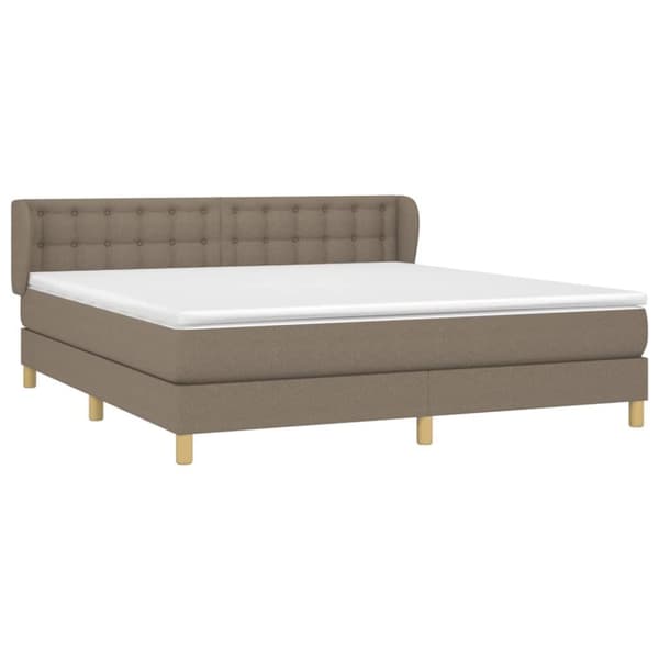 vidaXL Ramsäng med madrass taupe 160x200 cm tyg