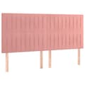 Miniatyrbild 5 av 8: vidaXL Ramsäng med madrass rosa 180x200 cm sammet