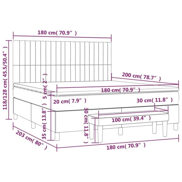 vidaXL Ramsäng med madrass rosa 180x200 cm sammet