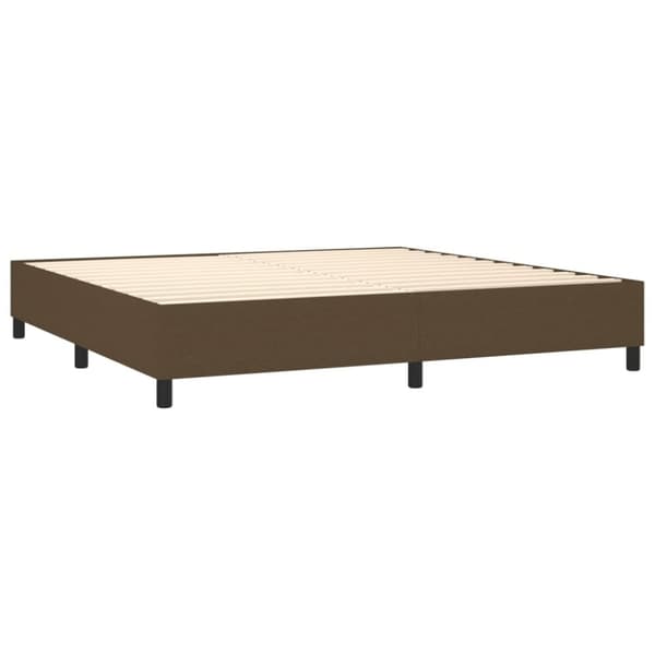 vidaXL Ramsäng med madrass & LED mörkbrun 200x200 cm tyg