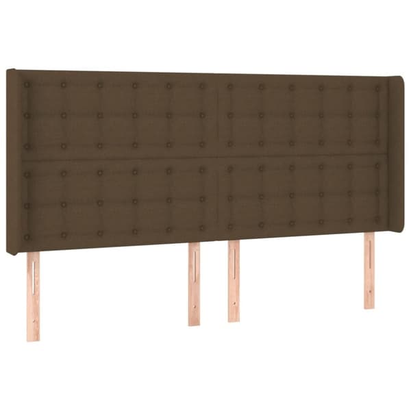 vidaXL Ramsäng med madrass & LED mörkbrun 200x200 cm tyg