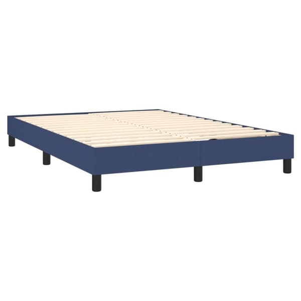 vidaXL Ramsäng med madrass blå 140x200 cm tyg