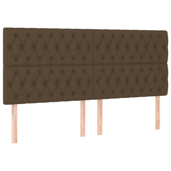 vidaXL Ramsäng med madrass mörkbrun 200x200 cm tyg