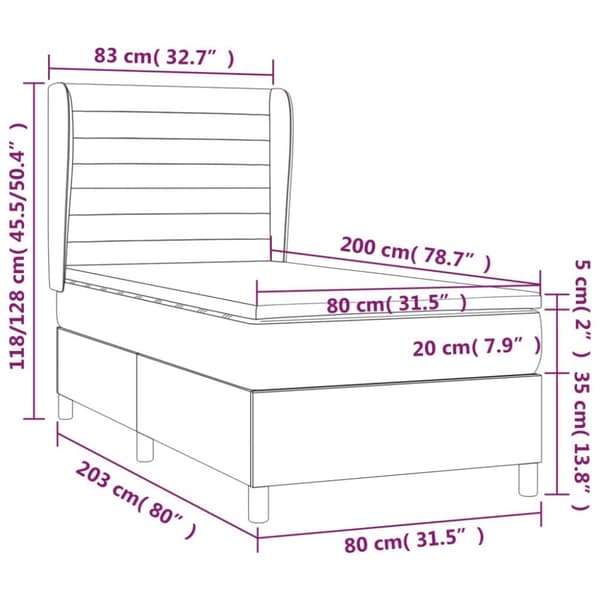 vidaXL Ramsäng med madrass mörkgrön 80x200 cm sammet