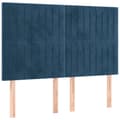 Miniatyrbild 5 av 8: vidaXL Ramsäng med madrass mörkblå 140x200 cm sammet