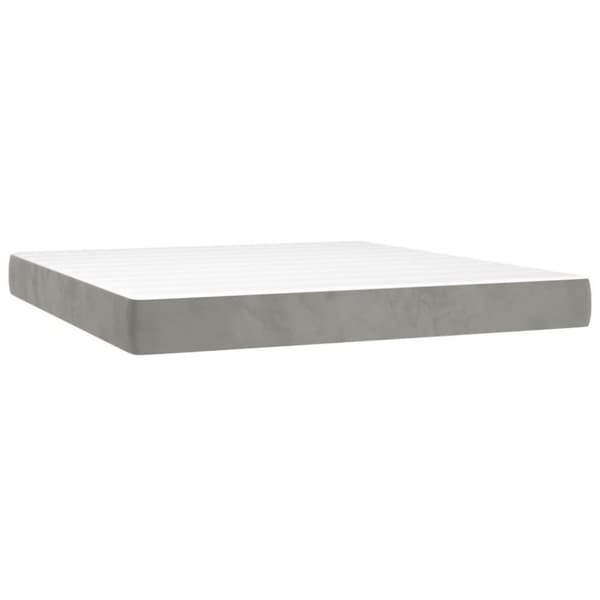 vidaXL Ramsäng med madrass ljusgrå 160x200 cm sammet
