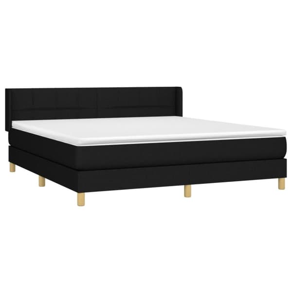vidaXL Ramsäng med madrass svart 180x200 cm tyg