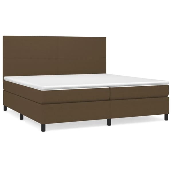 vidaXL Ramsäng med madrass mörkbrun 200x200 cm tyg