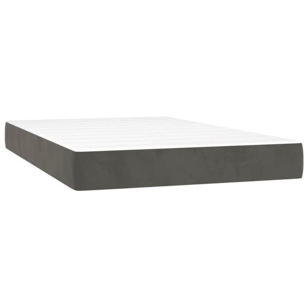 vidaXL Ramsäng med madrass mörkgrå 120x200 cm sammet