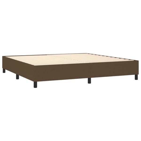 vidaXL Ramsäng med madrass & LED mörkbrun 200x200 cm tyg