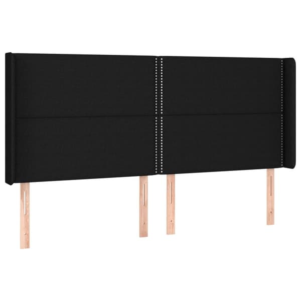 vidaXL Ramsäng med madrass & LED svart 200x200 cm tyg