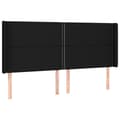 Miniatyrbild 7 av 8: vidaXL Ramsäng med madrass & LED svart 200x200 cm tyg