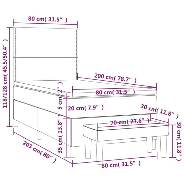 vidaXL Ramsäng med madrass rosa 80x200 cm sammet